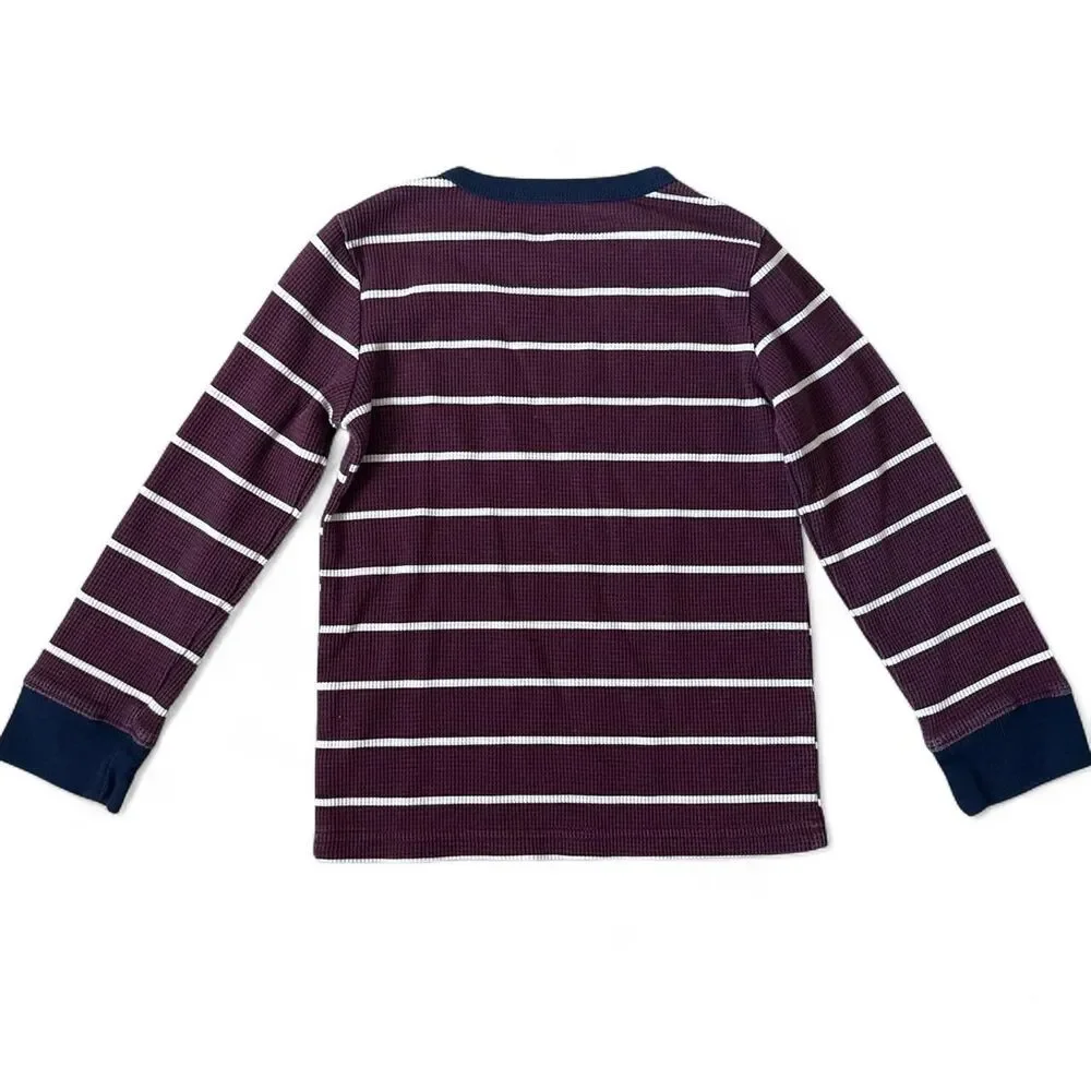 Boys 4T Long Sleeve Thermal Shirts Lot of 2 Gray & Striped